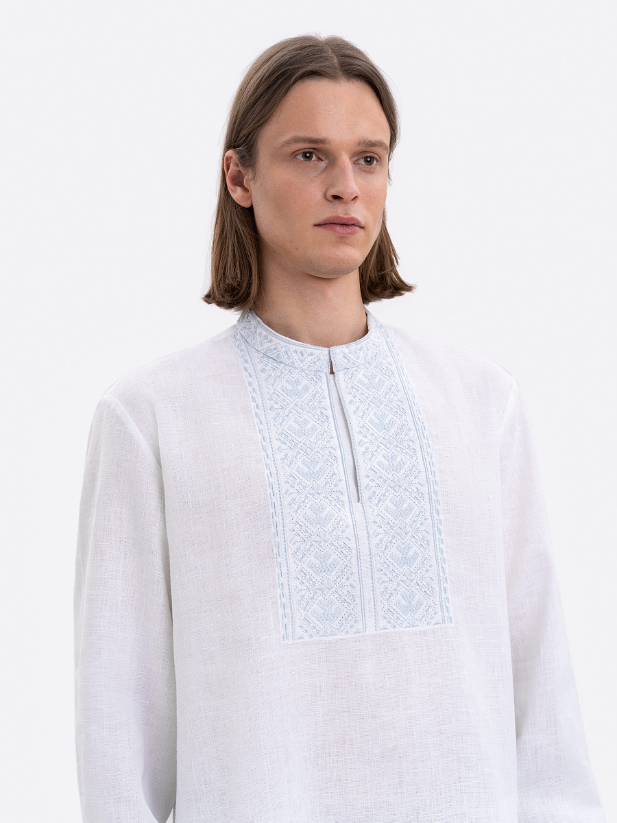 Чоловіча лляна сорочка з вишивкою Sky  фото 4