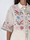 Лляна сорочка з рослинним орнаментом вишивкою Veselka
