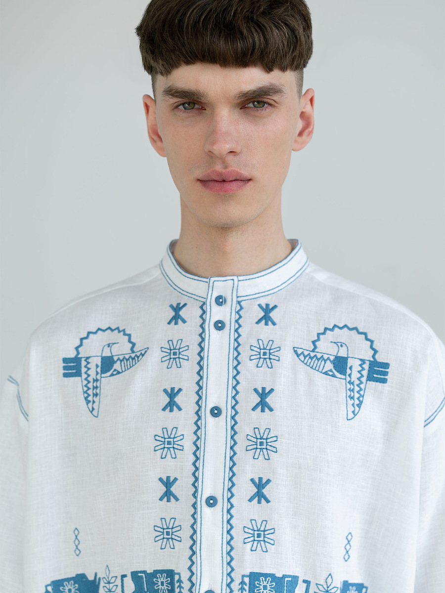 Лляна сорочка з вишивкою Adam  фото 5