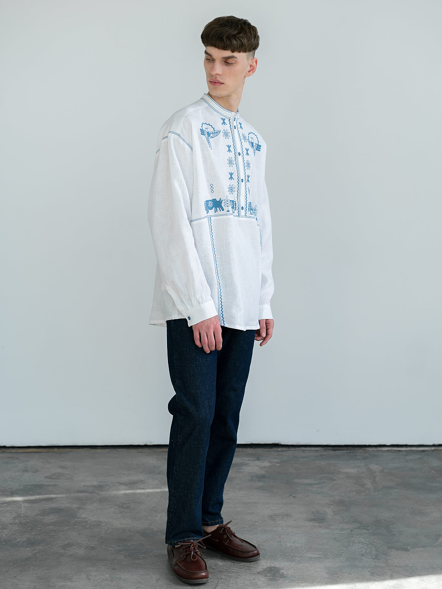 Лляна сорочка з вишивкою Adam  фото 3