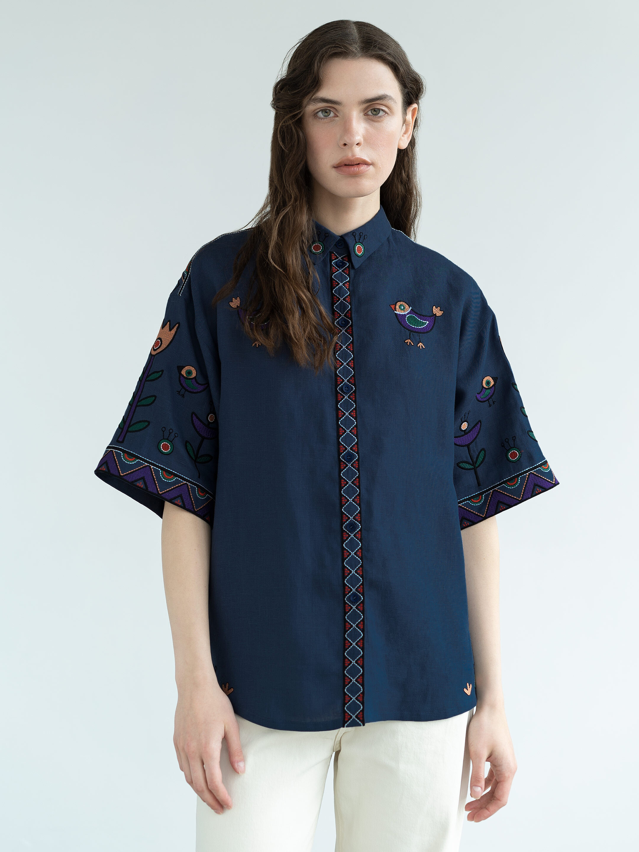 Лляна сорочка з вишивкою «Gushul Shirt» Купити