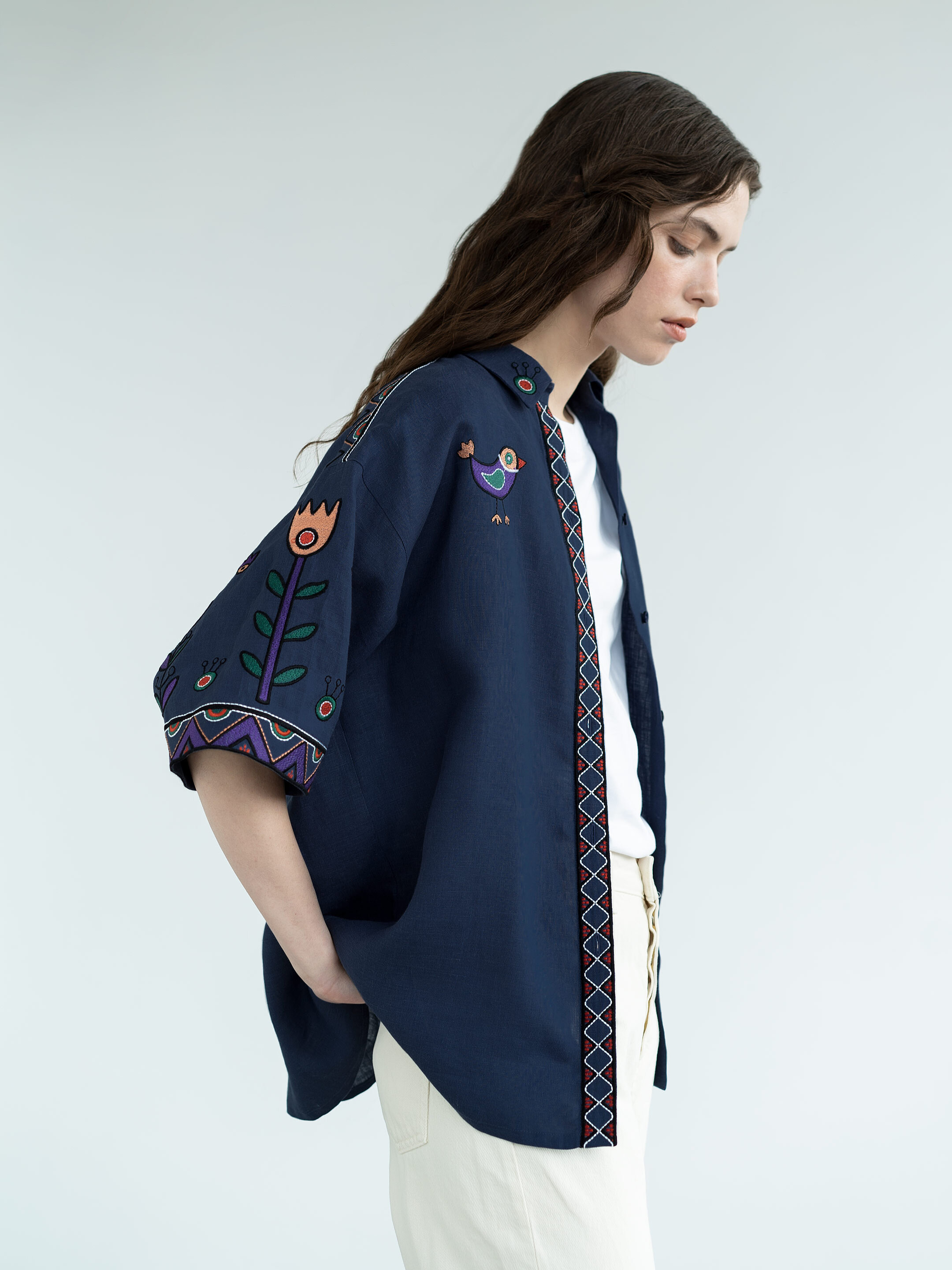 Лляна сорочка з вишивкою «Gushul Shirt» в Україні