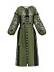 Зелена сукня з чорними вставками та вишивкою VILHA