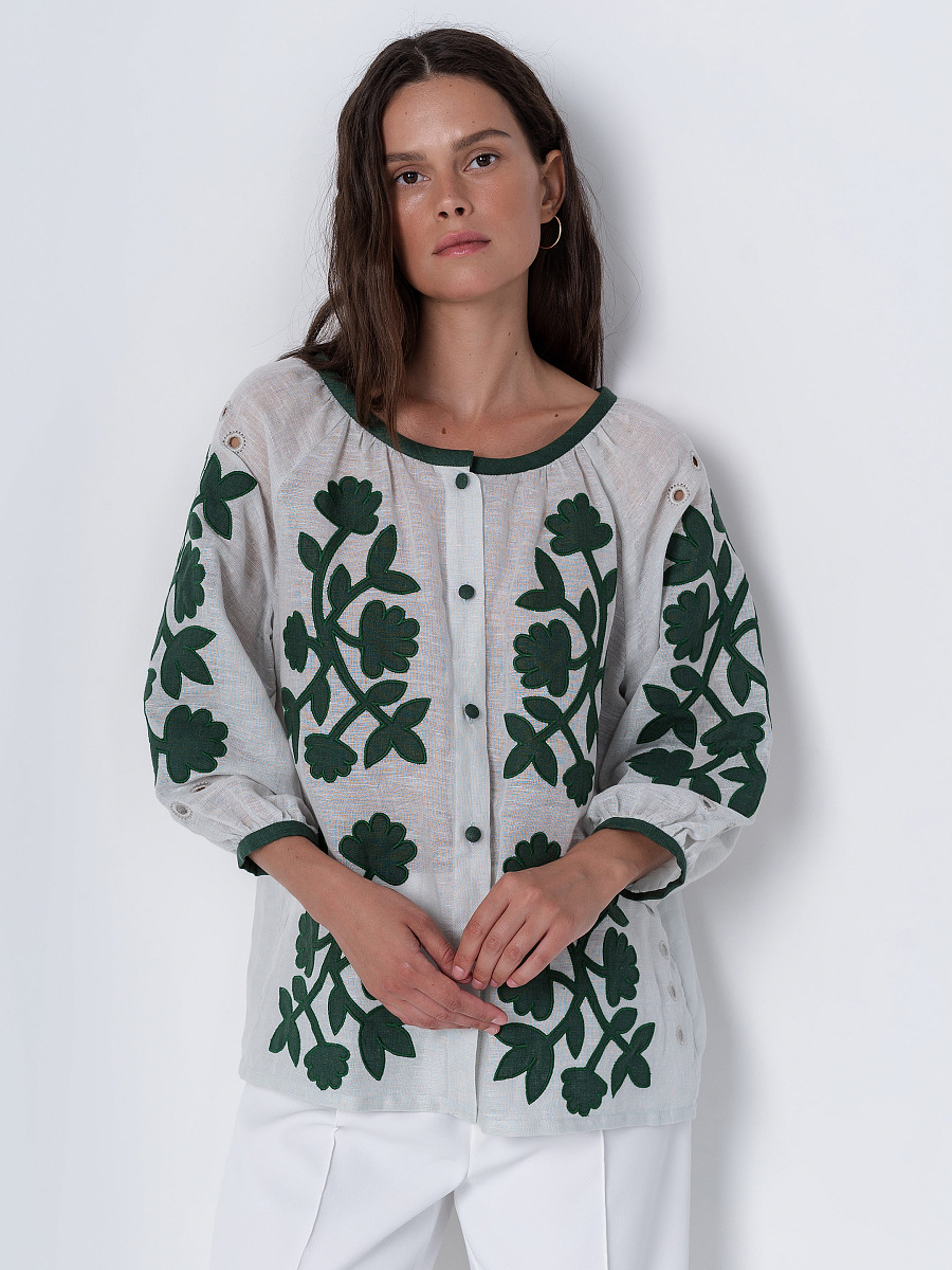 Лляна блузка з аплікацією Zagadka [0]