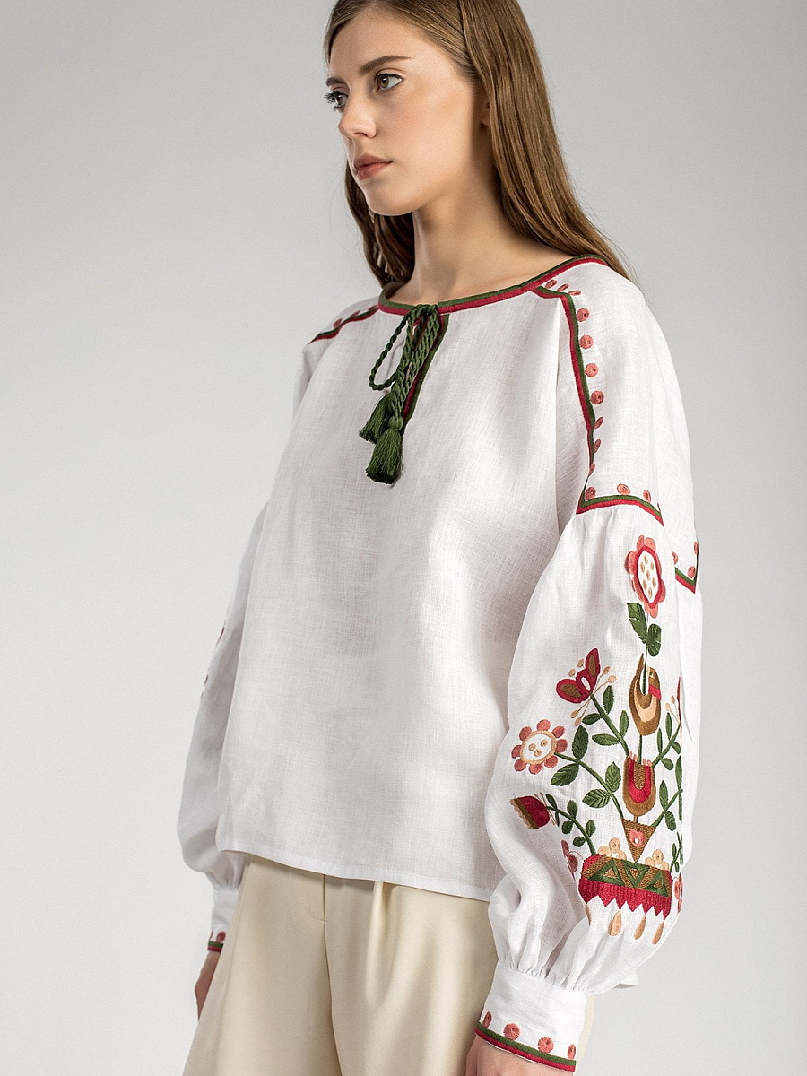 Біла жіноча вишиванка East Bird [0]