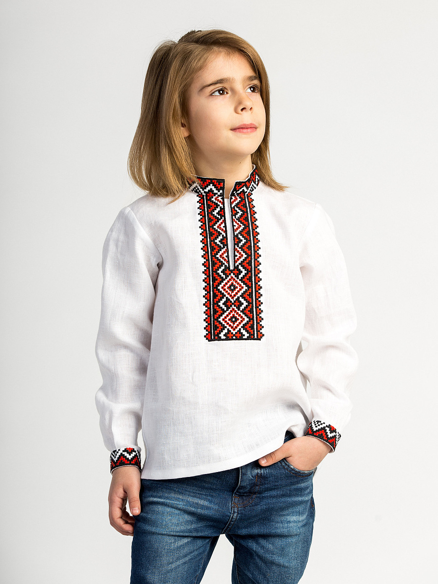 Хлопчача вишиванка STAR red  фото