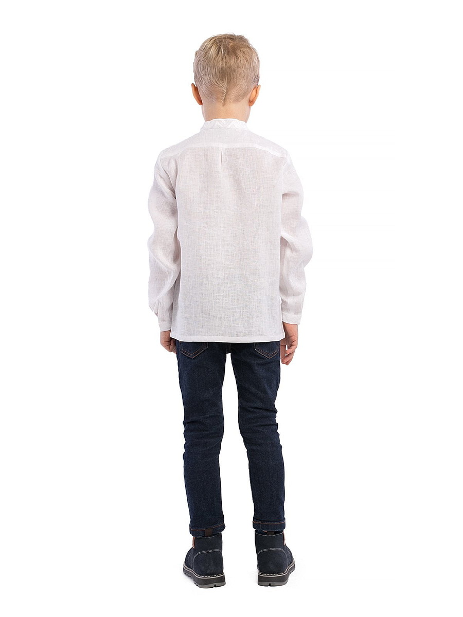 Хлопчача вишиванка Zig-Zag White  фото 4