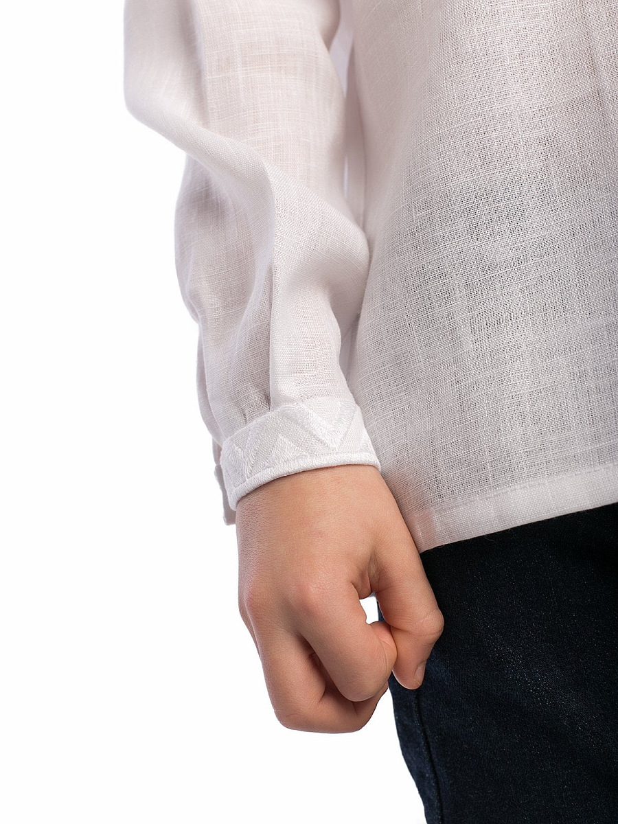 Хлопчача вишиванка Zig-Zag White  фото 7