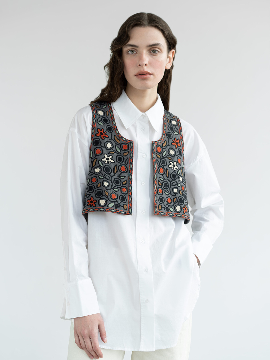 Лляна камізелька з вишивкою Zadorozhniy Jacket  фото 4