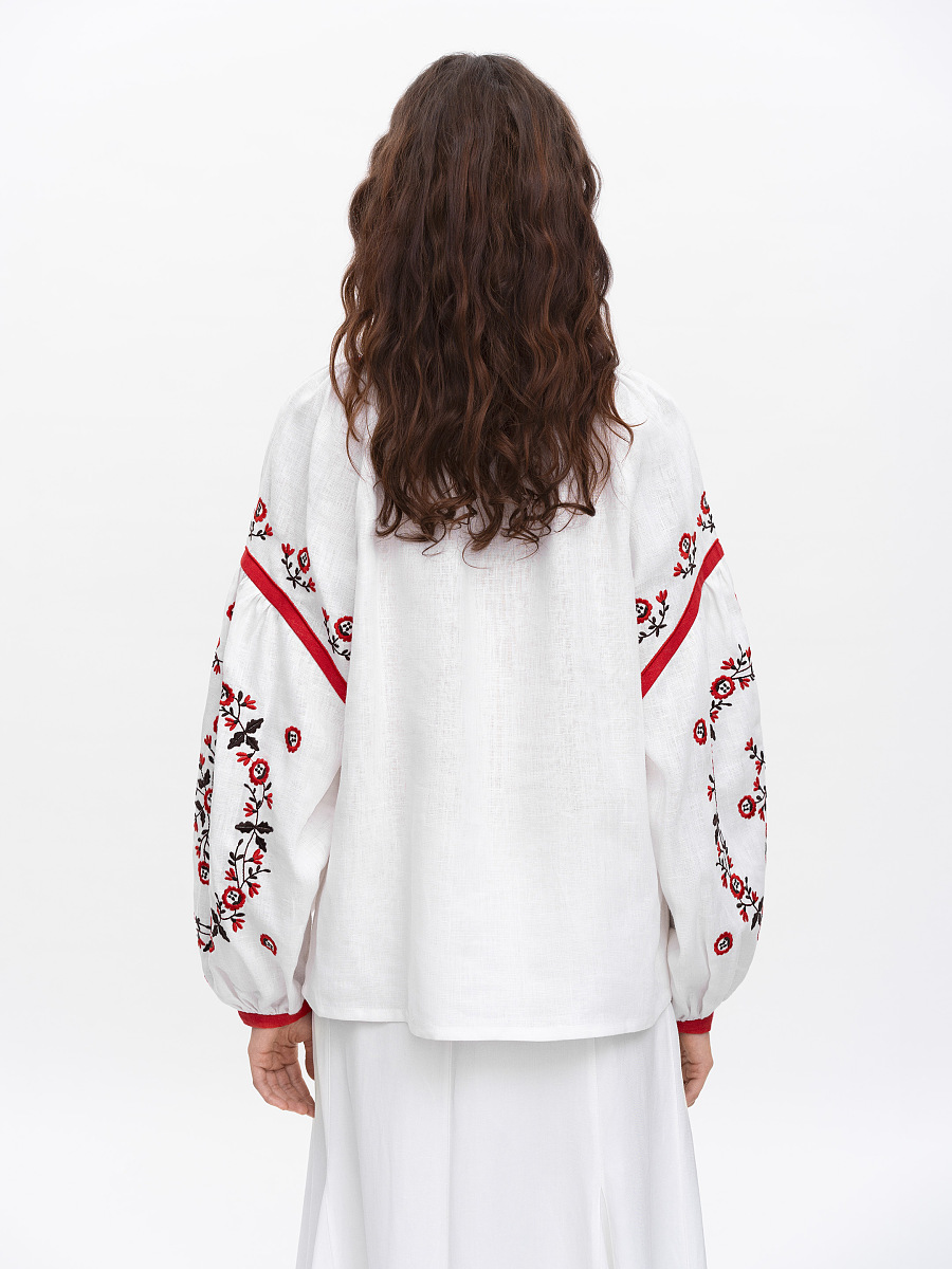 Біла вишиванка вільного крою Svitanok  фото 2
