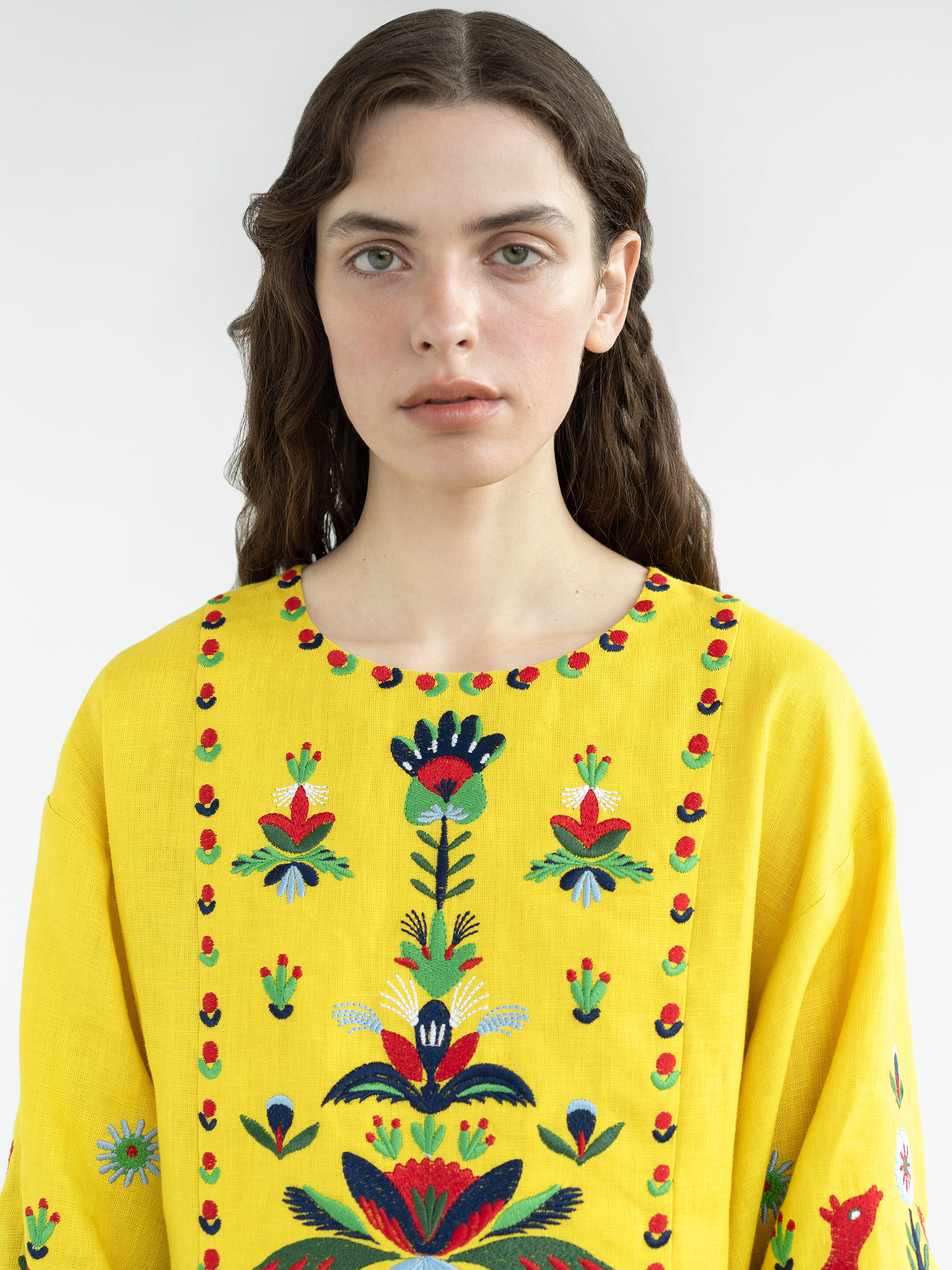 Жовта лляна сукня з вишивкою «Prykhodko Yellow» фото