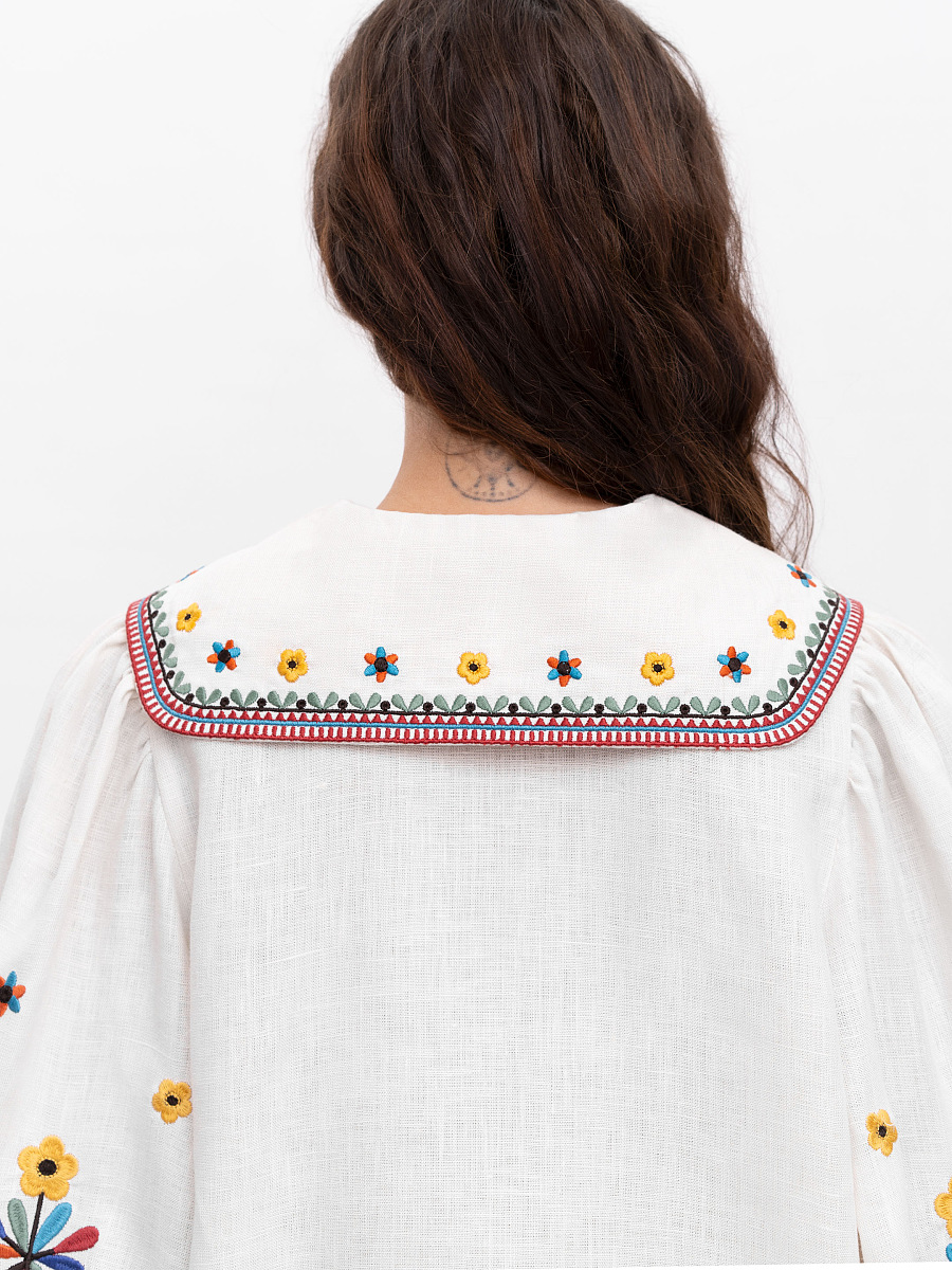 Вишита лляна сорочка з яворівським орнаментом Yavir  фото 4