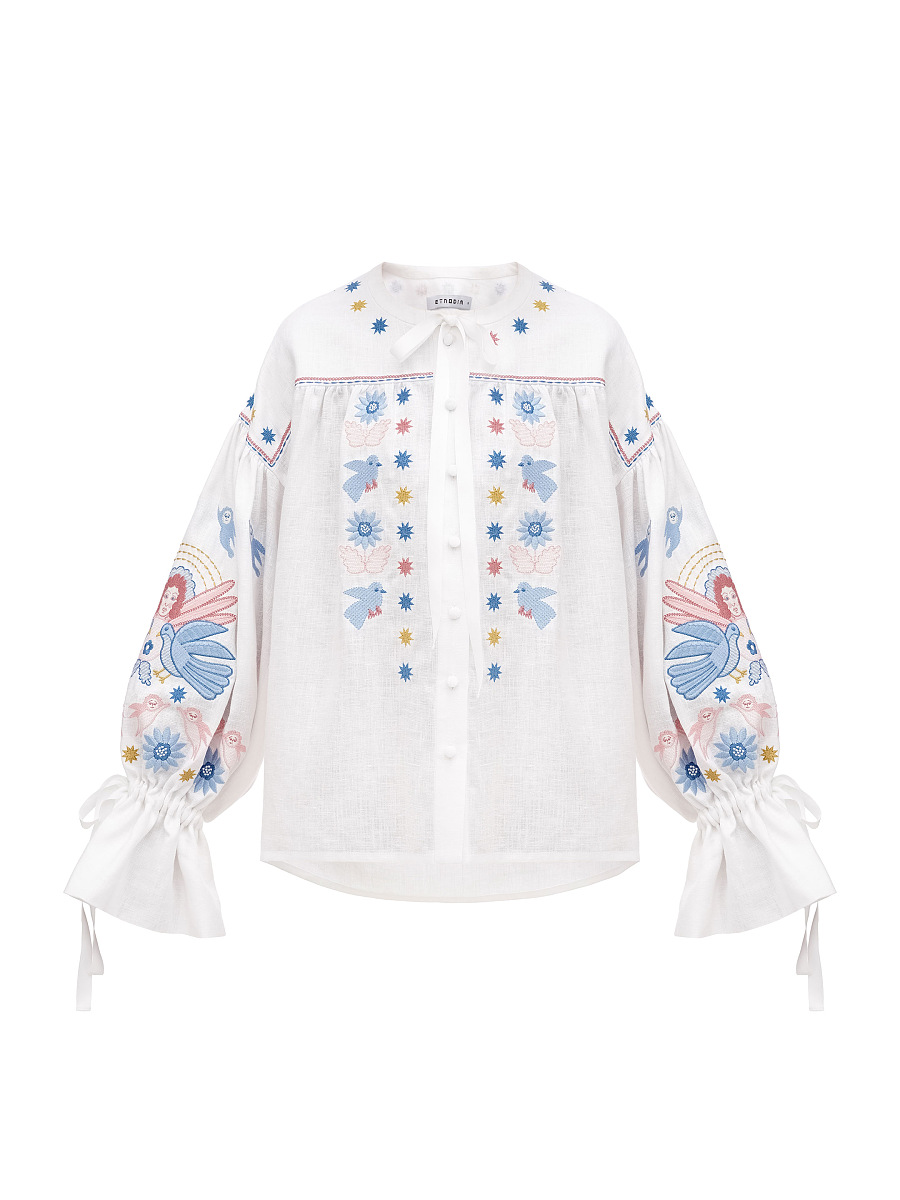 Вишиванка білого кольору з рясною вишивкою "Причорномор’я"  фото 6