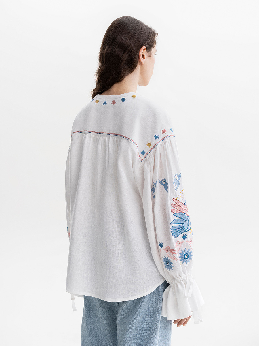 Вишиванка білого кольору з рясною вишивкою "Причорномор’я"  фото 3