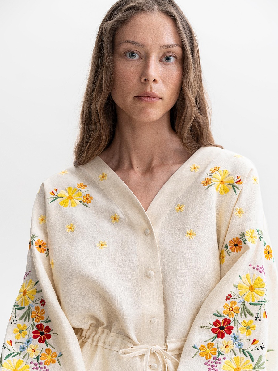 Світла лляна вишиванка "Буджак"  фото 2