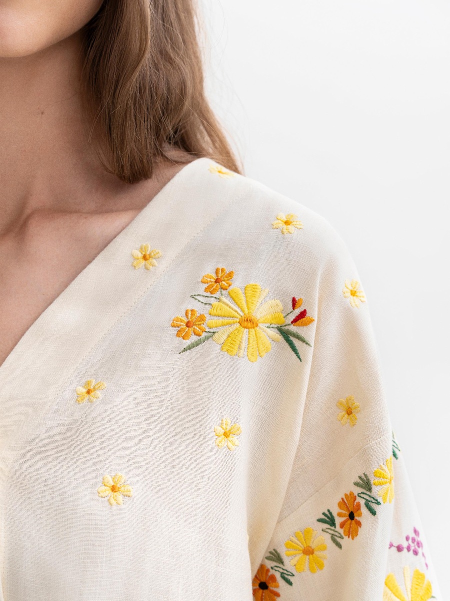 Світла лляна вишиванка "Буджак"  фото 5