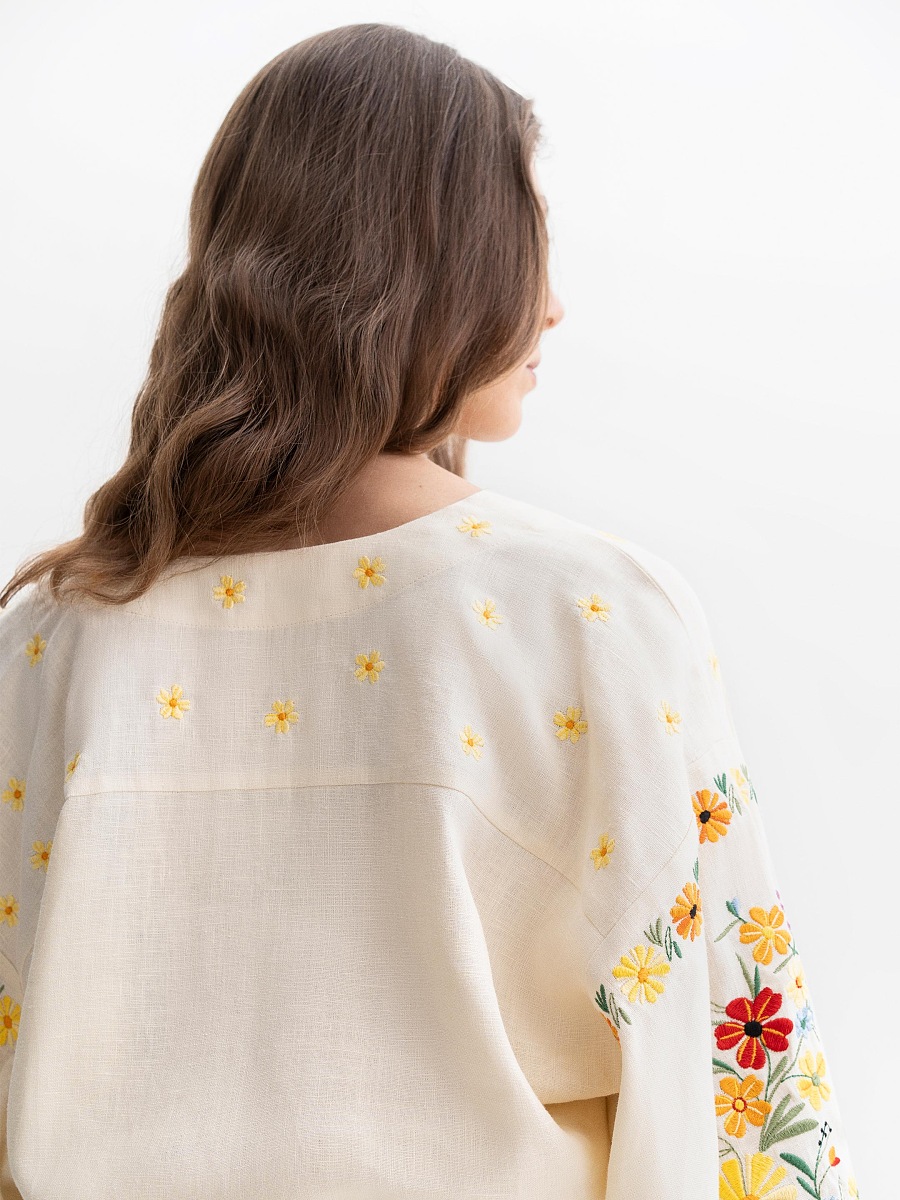 Світла лляна вишиванка "Буджак"  фото 3