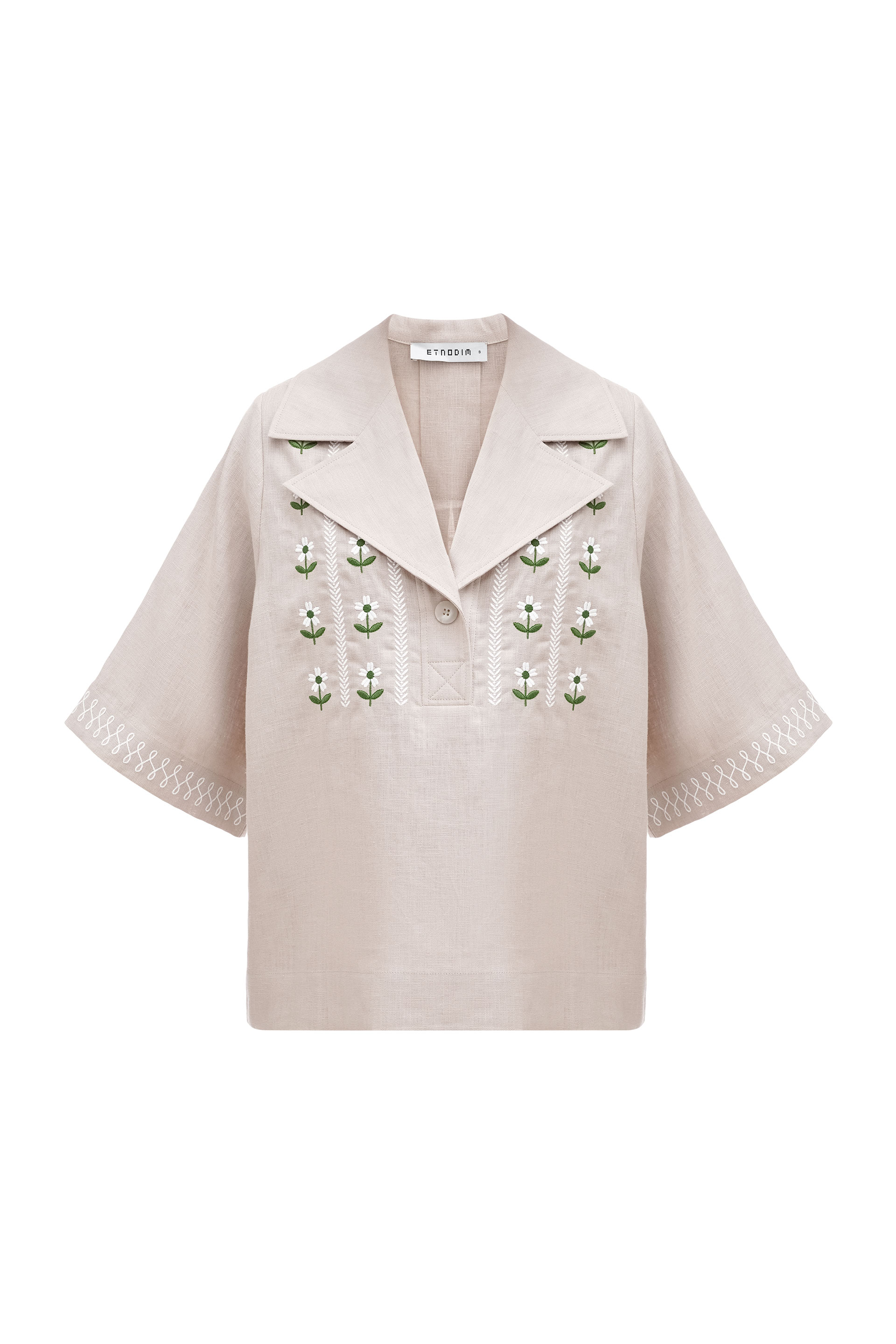 Лляна повсякденна сорочка сірого кольору "Бессарабія" обрати