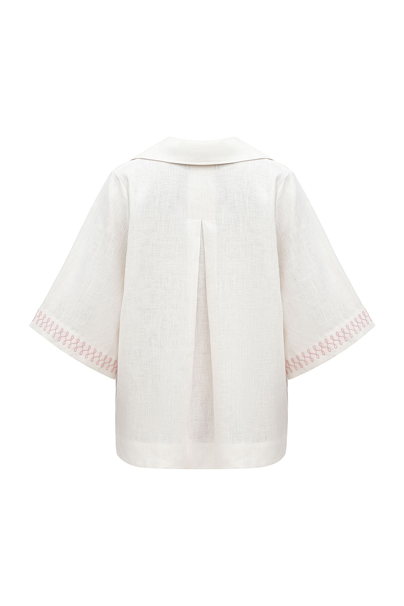 Лляна повсякденна сорочка "Бессарабія" Світла  фото 9