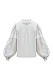 Лляна блуза сірого кольору з білою вишивкою "Нова Каховка"