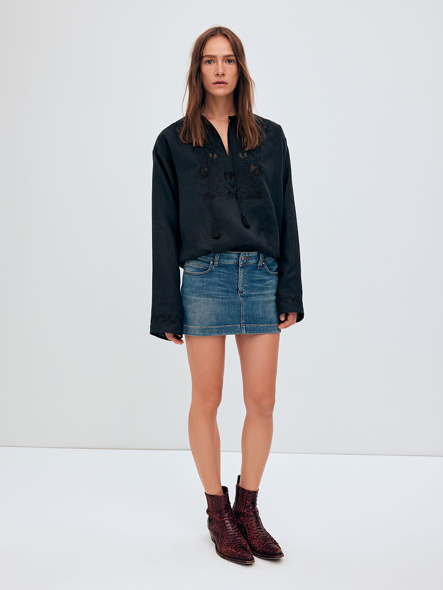 Чоловіча сорочка з чорною вишивкою в тон "Вавилон ХХ"  фото 2