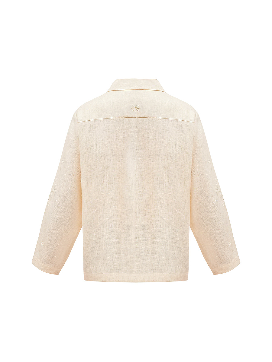 Сорочка кремового кольору з вишивкою в тон "Буркун"  фото 15