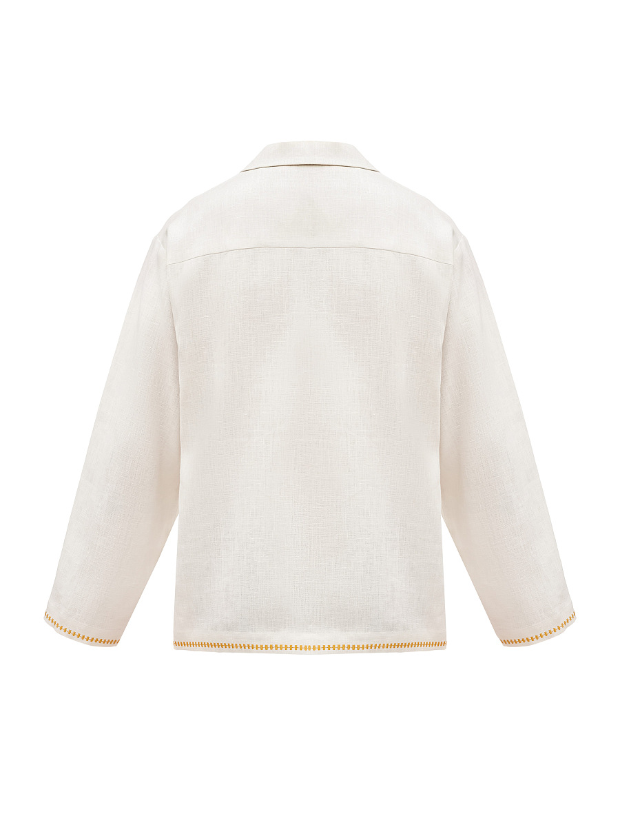 Світла сорочка з кольоровою вишивкою "Глід"  фото 14