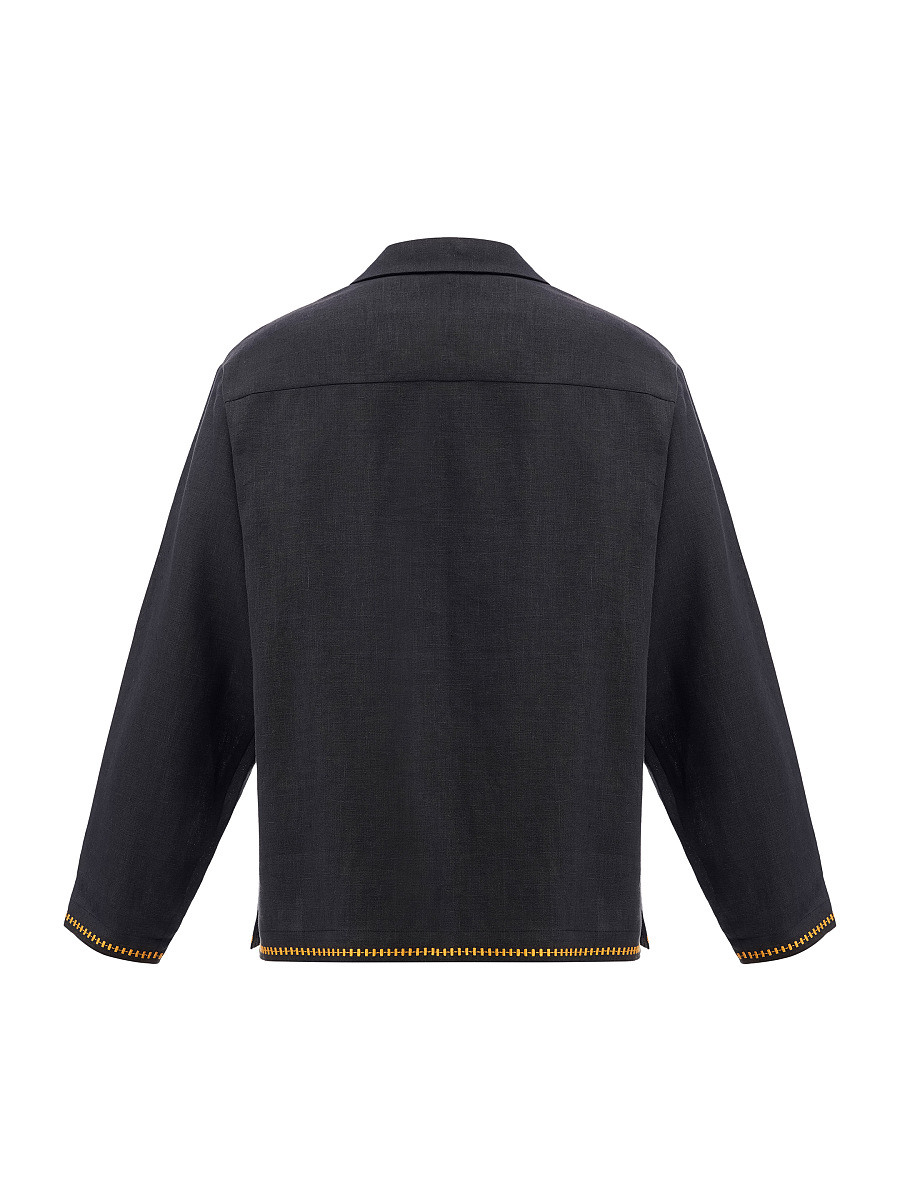 Темна сорочка з кольоровою вишивкою "Глід"  фото 14