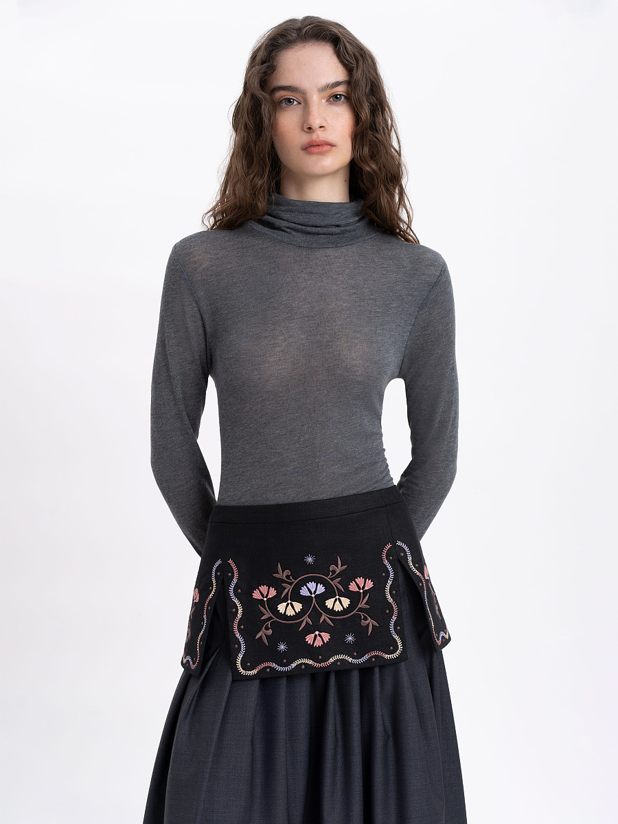 Лляна баска чорного кольору "Полин"  фото