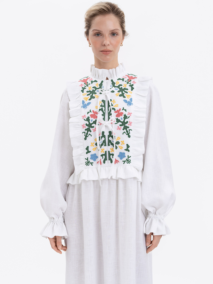 Довга сукня білого кольору "Ластівка"  фото 3