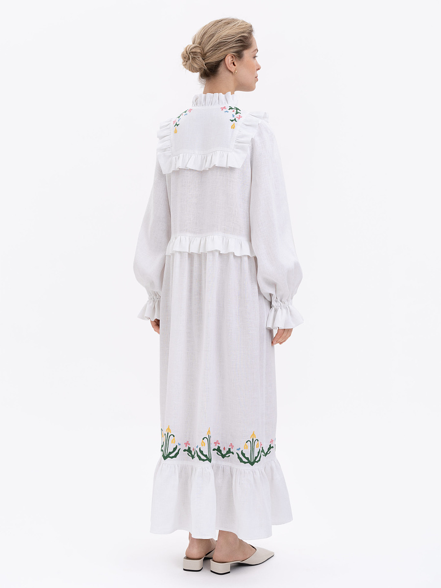 Довга сукня білого кольору "Ластівка"  фото 4