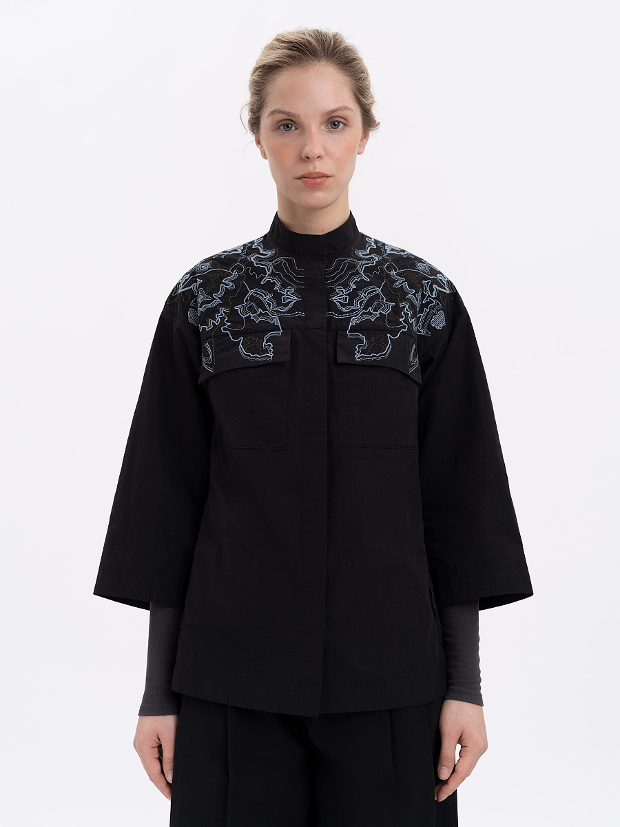 Жіноча сорочка з вишивкою ETND-RD-DARK-FEMALE  фото