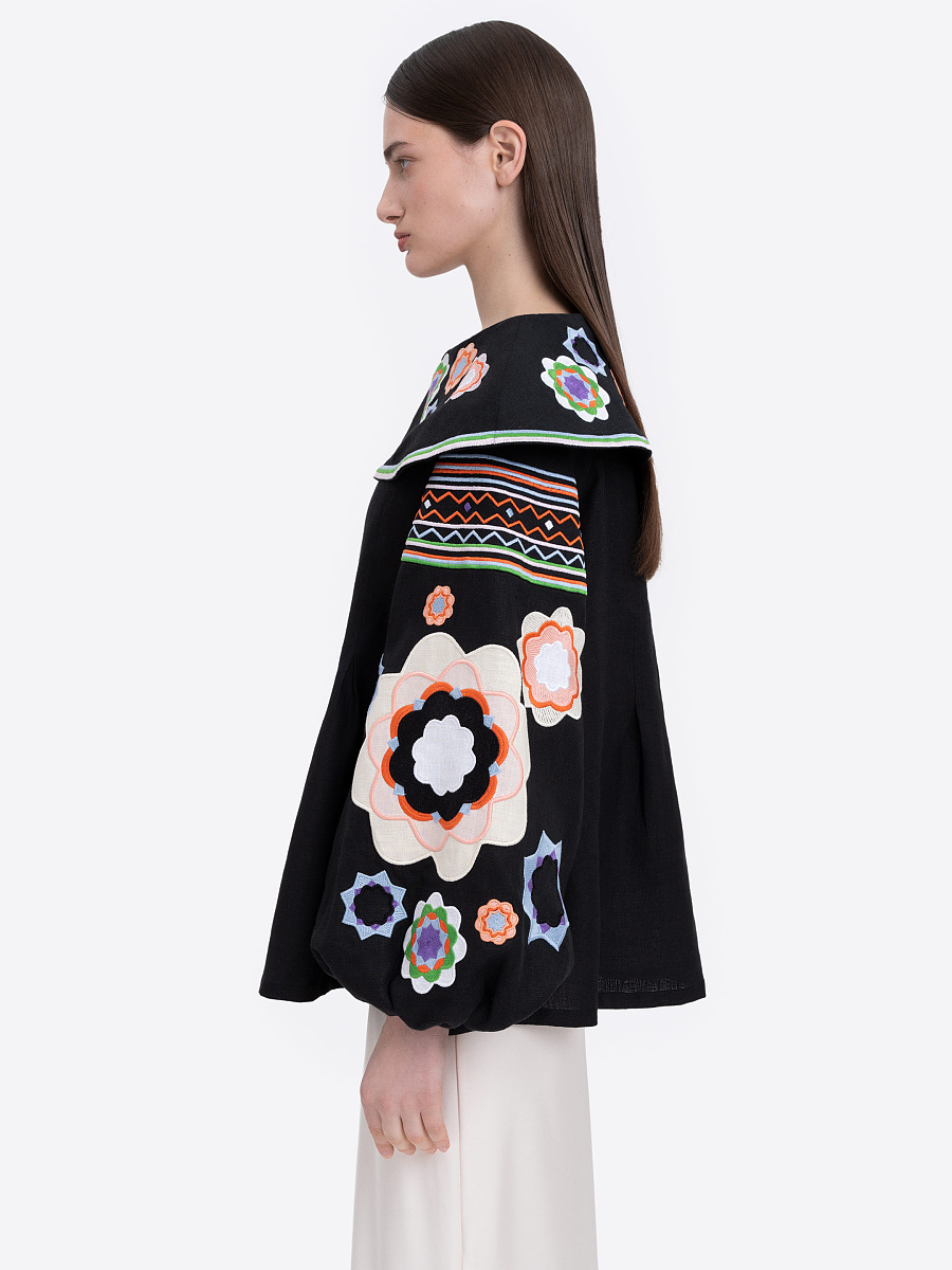 Вишита сорочка "Чорна квітка"  фото 2