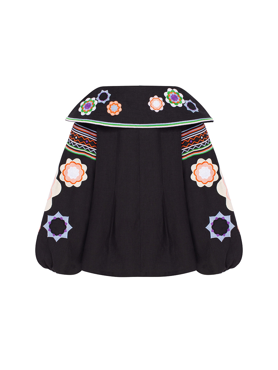 Вишита сорочка "Чорна квітка"  фото 9