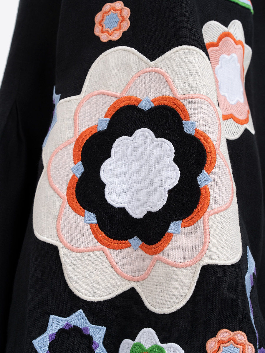 Вишита сорочка "Чорна квітка"  фото 4