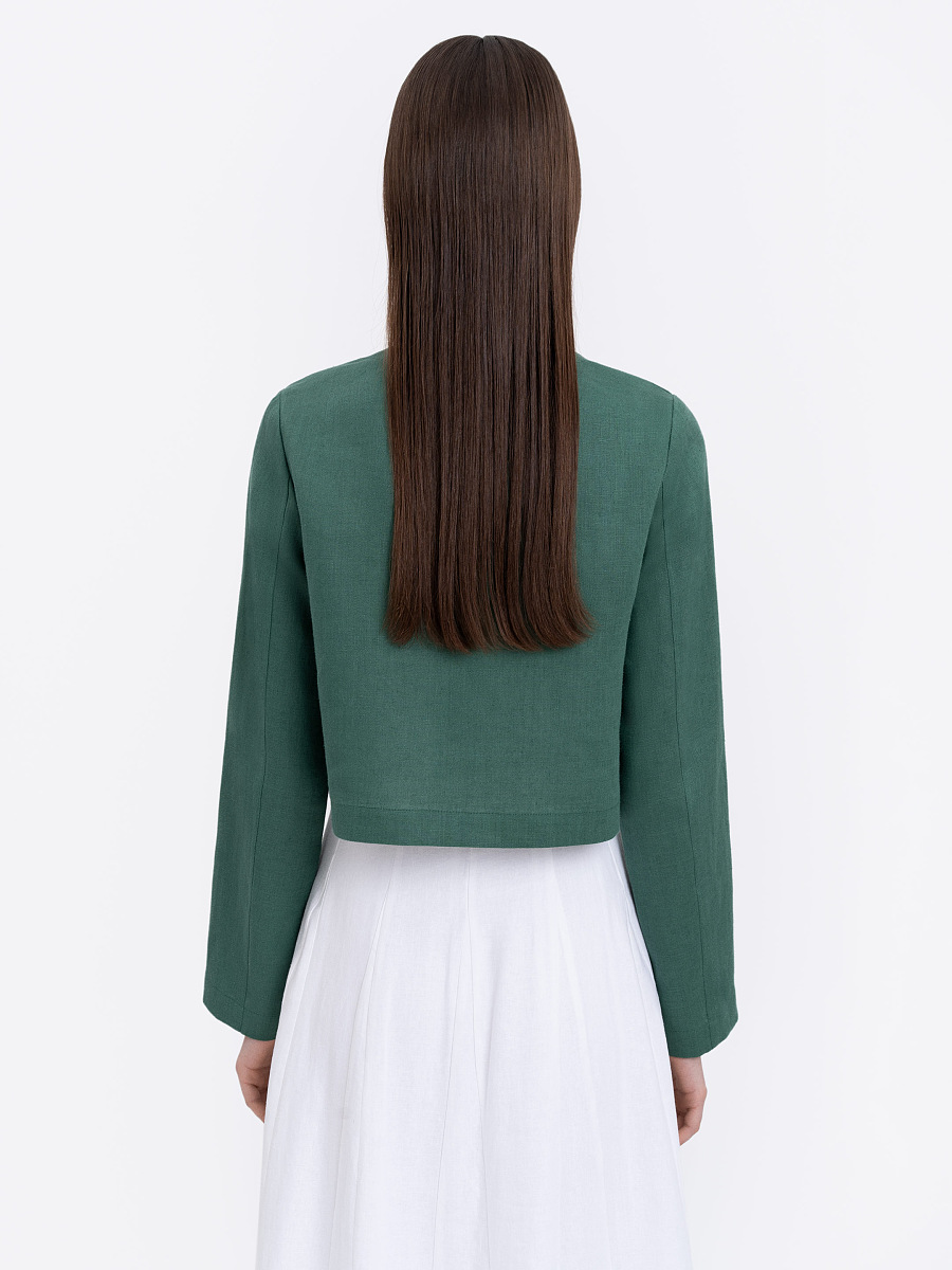 Лляний вишитий жакет з завʼязками "Лакітка"  фото 4