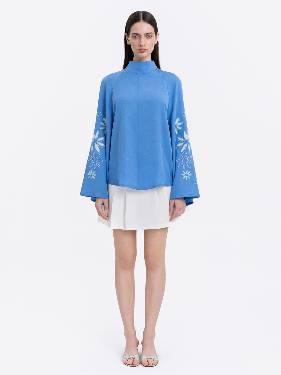 Легка сорочка синього кольору "Волошка"  фото 3