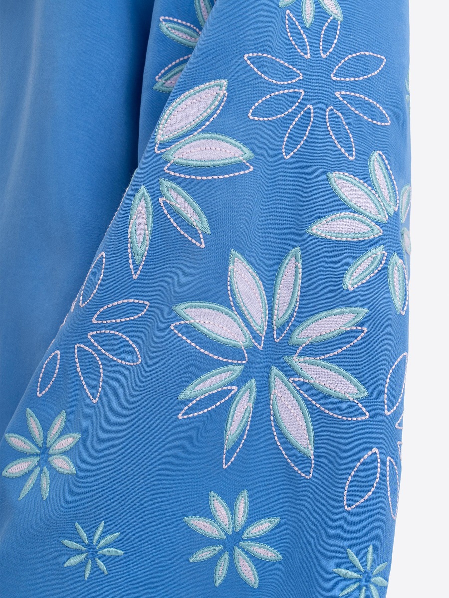 Легка сорочка синього кольору "Волошка"  фото 4