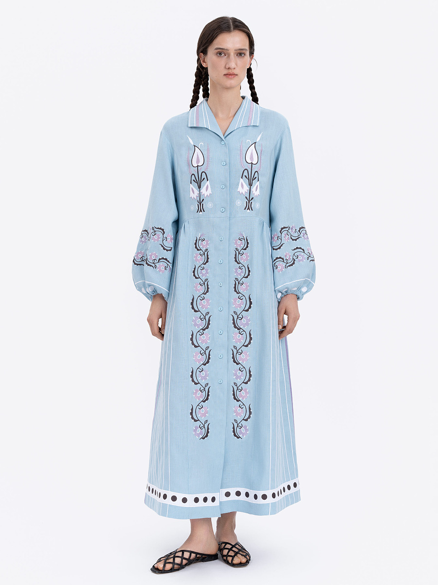 Довга сукня світло-блакитного відтінку "Адавіє"  фото