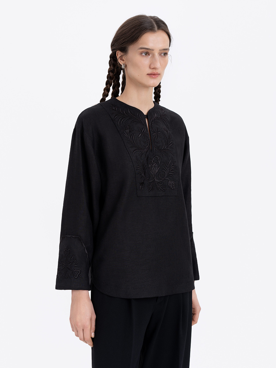 Лляна вишита сорочка "Орнаменти Лесі"  фото 2