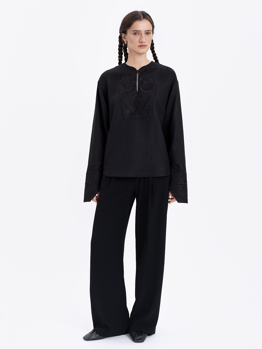 Лляна вишита сорочка "Орнаменти Лесі"  фото 5