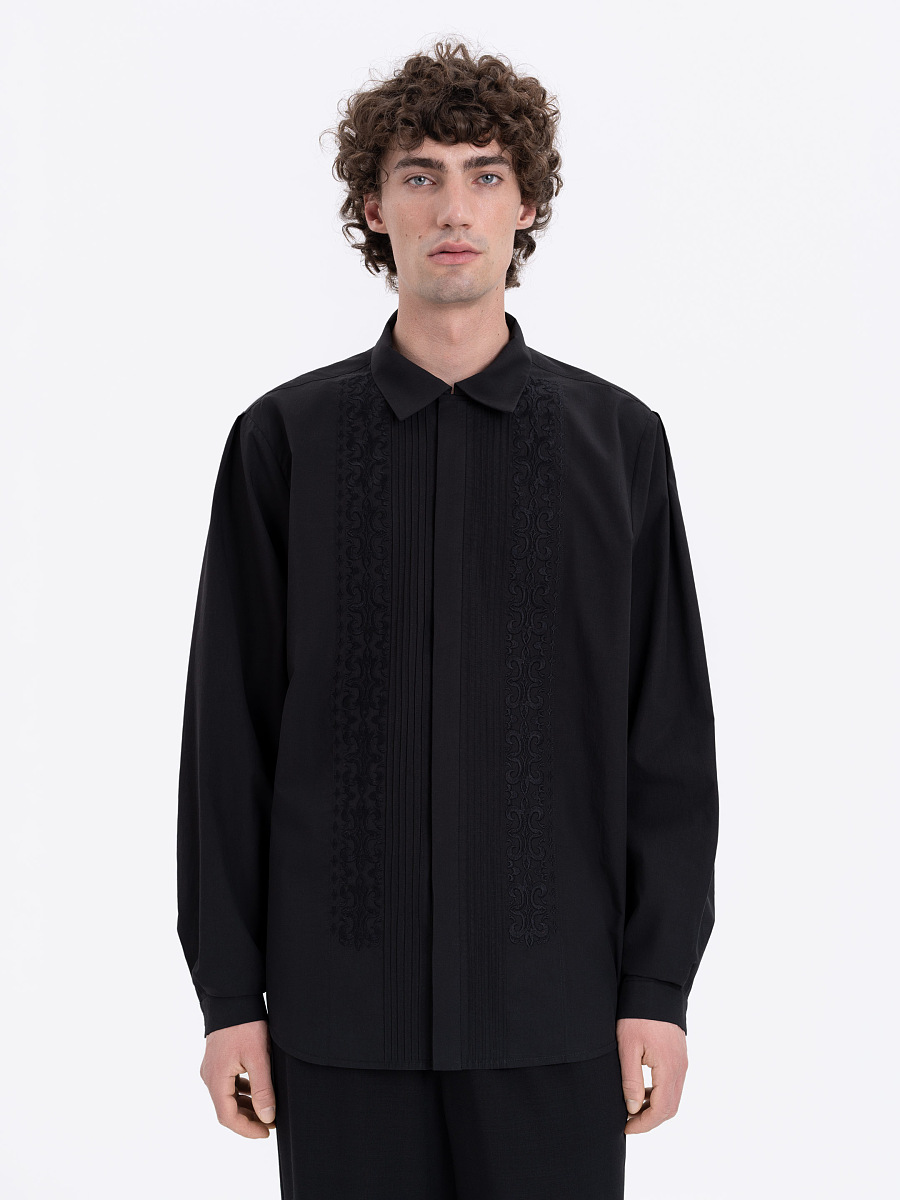 Чоловіча вишита сорочка "Чорне озеро"  фото