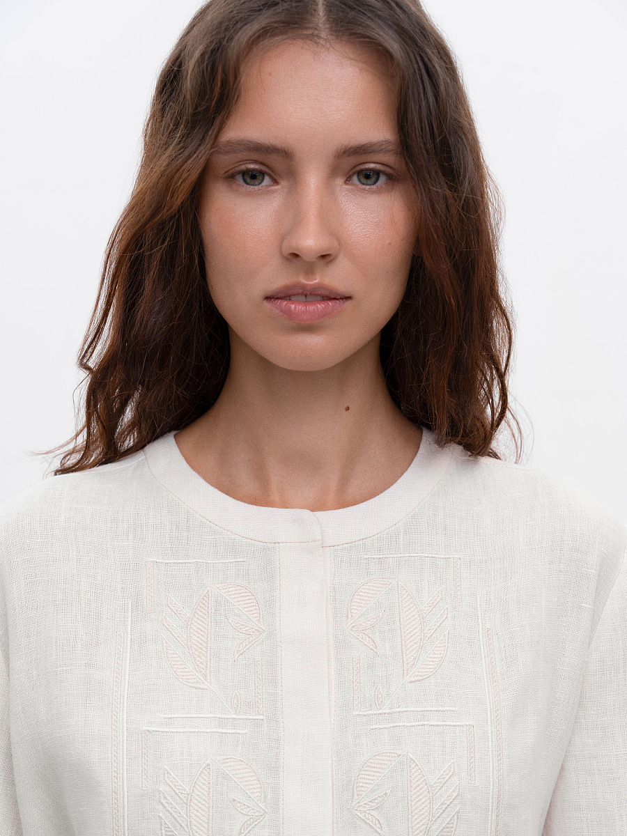 Вишита світла блуза "Нива"  фото 2