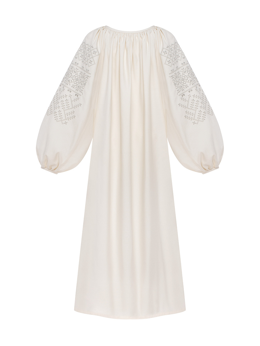 Молочна вишита сукня "Веліна"  фото 9