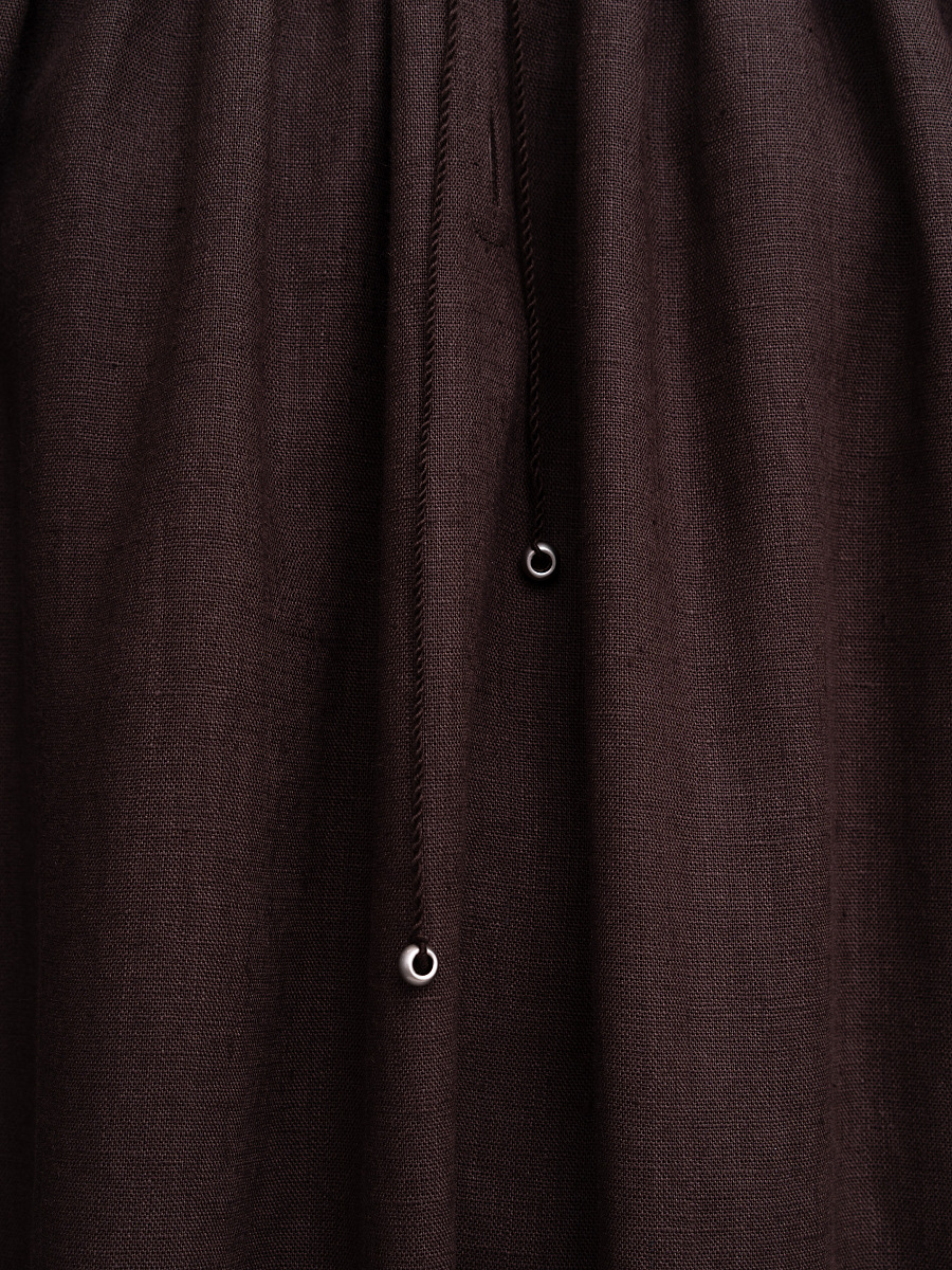 Темно-коричнева вишита сукня "Веліна"  фото 4